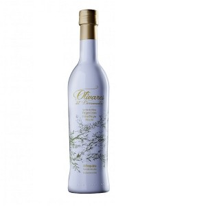 Aceite de oliva VE. Variedad Arbequina. Botella de 500ML color blanco. Origen Comunidad Valenciana										